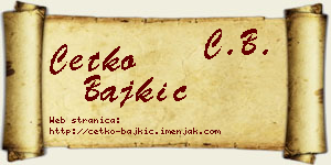 Ćetko Bajkić vizit kartica